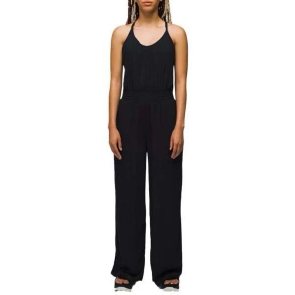PrAna Fernie Wide Leg Jumpsuit Black Womens Size Small NWT